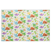 Wasserfarbe Dinosaurier Vulkan Palm Tree Kids Baby Stoff (Fat Quarter (45,7 x 55,9 cm))