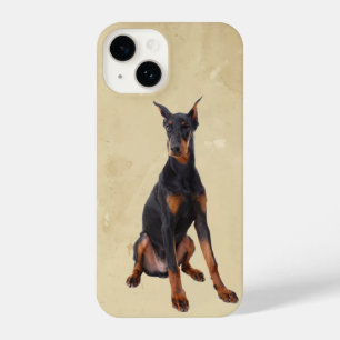 Wasserfarbe Doberman Pincher Hund Tier Tier iPhone 14 Hülle