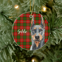 Wasserfarbe Doberman Pinscher Dog Personalisiert Keramik Ornament