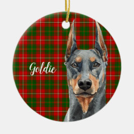 Wasserfarbe Doberman Pinscher Dog Personalisiert Keramik Ornament