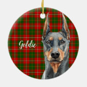 Wasserfarbe Doberman Pinscher Dog Personalisiert Keramik Ornament (Hinten)