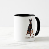 Wasserfarbe Doberman Pinscher Hund Haustier Custom Tasse (VorderseiteRechts)