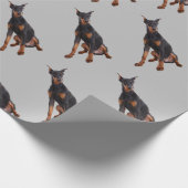 Wasserfarbe Doberman Pinscher Hund Tier Tier Geschenkpapier (Ecke)