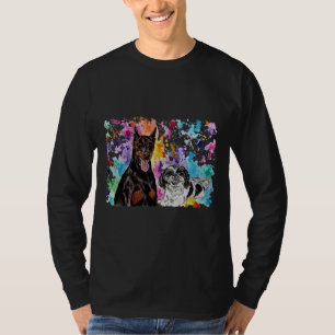 Wasserfarbe Doberman und Shih Tzu T-Shirt