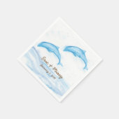 Wasserfarbe Dolphin Hochzeitspapier Napkins Serviette (Ecke)