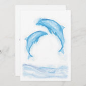 Wasserfarbe Dolphin Notecard Mitteilungskarte (Vorne/Hinten)