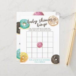 Wasserfarbe Donut Baby Dusche Bingo Spiel