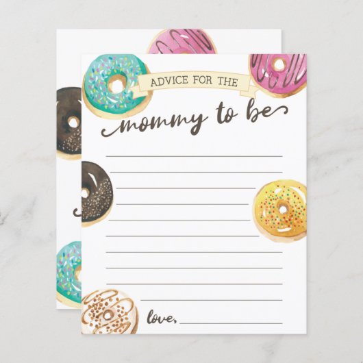 Wasserfarbe Donut Babydusche Beratung für Mama (Vorne/Hinten)