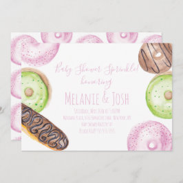 Wasserfarbe Donut Babydusche Sprinkle Sweet Invita Einladung