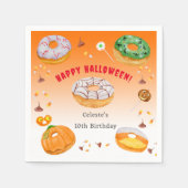 Wasserfarbe Donut leckeres Halloween Bonbon Danke Serviette (Vorderseite)