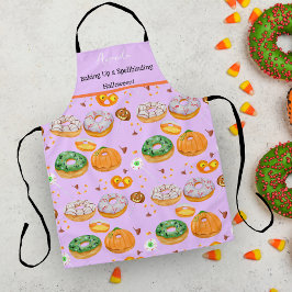 Wasserfarbe Donut-leckeres Happy Halloween Candy Schürze