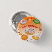 Wasserfarbe Donut-licious Halloween Candy Button (Vorne & Hinten)