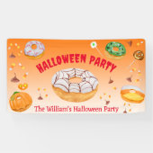 Wasserfarbe Donut-licious Halloween Candy-Party Banner (Horizontal)