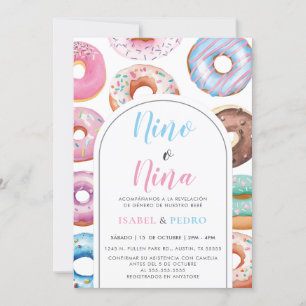 Wasserfarbe Donut Nino o Nina Spanischen Genderber Einladung
