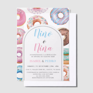 Wasserfarbe Donut Nino o Nina Spanischen Genderber Pergament Einladungen