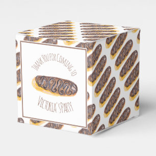 Wasserfarbe Donut Schokolade Hand Drawn Eclair Geschenkschachtel