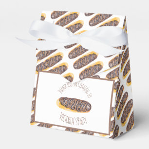 Wasserfarbe Donut Schokolade Hand Drawn Eclair Geschenkschachtel