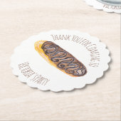 Wasserfarbe Donut Schokolade Hand Drawn Eclair Untersetzer (angewinkelt)