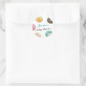 Wasserfarbe Donut Sweet Baby Dusche Personalisiert Runder Aufkleber (Tasche)