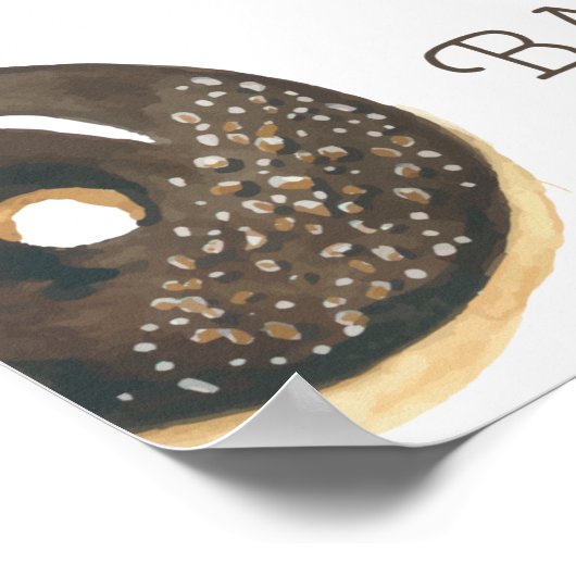 Wasserfarbe Donut Sweet Baby Dusche Willkommen Poster (Ecke)