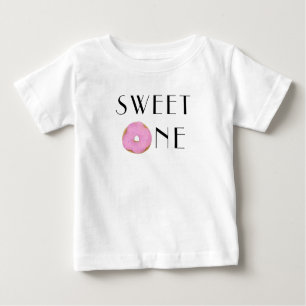 Wasserfarbe Donut "Sweet One" Erster Geburtstag Baby T-shirt