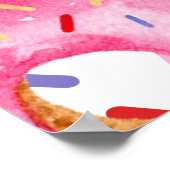 Wasserfarbe Donuts Baby Girl Sprinkle Dusche Poster (Ecke)