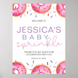 Wasserfarbe Donuts Baby Girl Sprinkle Dusche Poster