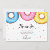 Wasserfarbe Donuts Kinderdusche Dankeskarte (Vorderseite)
