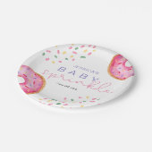 Wasserfarbe Donuts Mädchen Baby Sprinkle Dusche Pappteller (Schrägansicht)