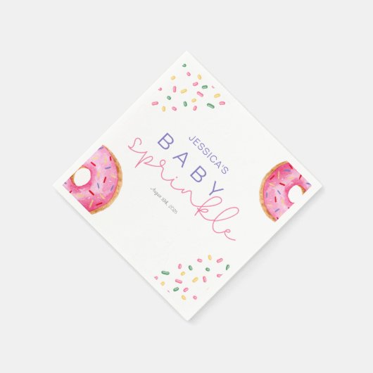 Wasserfarbe Donuts Mädchen Baby Sprinkle Dusche Serviette (Ecke)