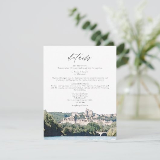 Wasserfarbe Dordogne Fluss Süd Frankreich Detail K Einladung (Stehend Vorderseite)