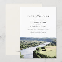 Wasserfarbe Dordogne Süd-Frankreich Save the Date