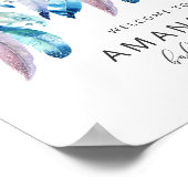 Wasserfarbe Dreamcatcher Babydusche Begrüßungszeic Poster (Ecke)