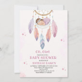 Wasserfarbe Dreamcatcher Kinderdusche Einladung (Vorderseite)