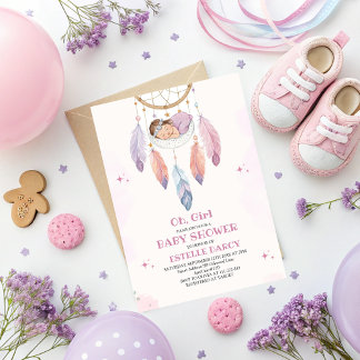 Wasserfarbe Dreamcatcher Kinderdusche Einladung