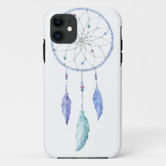 Wasserfarbe Dreamcatcher mit 3 Federn iPhone 11 Hülle