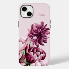 Wasserfarbe Dreamy Peonies Pale Pink Personalisier Case-Mate iPhone 14 Plus Hülle