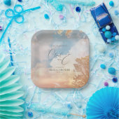 Wasserfarbe Dreamy Sonnenuntergang Cloud 9 Brautpa Pappteller (Party)