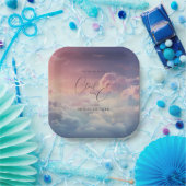 Wasserfarbe Dreamy Sonnenuntergang Cloud 9 Brautpa Pappteller (Party)
