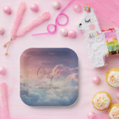 Wasserfarbe Dreamy Sonnenuntergang Cloud 9 Brautpa Pappteller (Party)