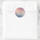 Wasserfarbe Dreamy Sonnenuntergang Cloud 9 Brautpa Runder Aufkleber (Tasche)