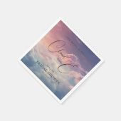 Wasserfarbe Dreamy Sonnenuntergang Cloud 9 Brautpa Serviette (Ecke)