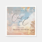 Wasserfarbe Dreamy Sonnenuntergang Cloud 9 Brautpa Serviette (Vorderseite)