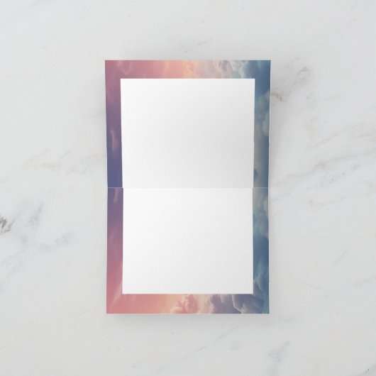 Wasserfarbe Dreamy Sonnenuntergang Cloud 9 Dankeskarte (Innenseite)