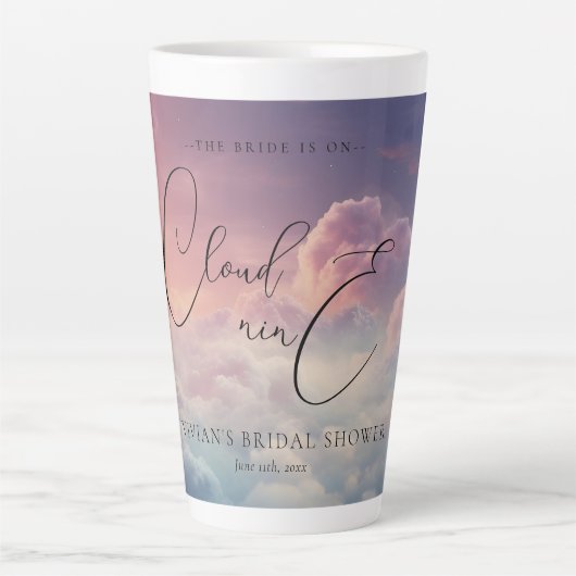 Wasserfarbe Dreamy Sunset Cloud 9 Bridal Favoriten Milchtasse (Vorderseite)