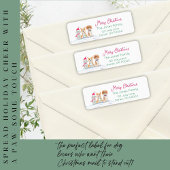 Wasserfarbe Drei Hunde zu Weihnachten bereit