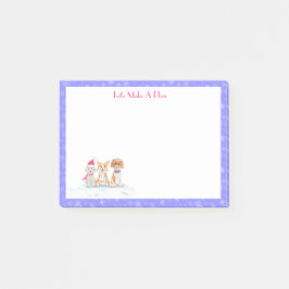 Wasserfarbe Drei Niedliche Hunde zu Weihnachten be Post-it Klebezettel