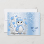 Wasserfarbe Duck Blue Floral Danke Karte (Vorderseite)