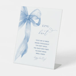 Wasserfarbe Dusty Blue Bow Ring Brautparty Sockelschild