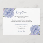 Wasserfarbe Dusty Blue Hydrangea Empfang Begleitkarte (Vorderseite)